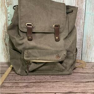 Everlane Canvas Utility Backpack Gray Green Bookbag Nautical Pin Gorpcore